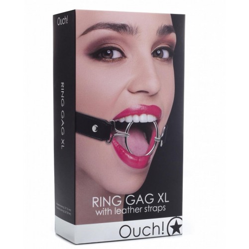 Фото товара: Расширяющий кляп Ring Gag XL с чёрными ремешками, код товара: OU105BLK/Арт.35390, номер 1