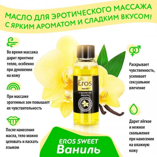 Фото товара: Массажное масло Eros sweet с ароматом ванили - 50 мл., код товара: LB-13009/Арт.37777, номер 3
