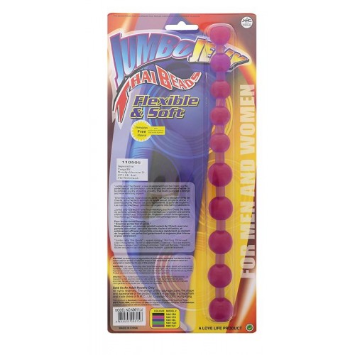 Фото товара: Фиолетовая анальная цепочка JUMBO JELLY THAI BEADS CARDED LAVENDER - 31,8 см., код товара: 110505/Арт.38548, номер 1