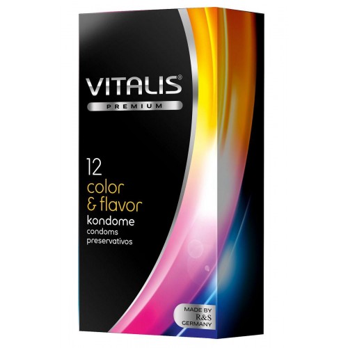 Купить Цветные ароматизированные презервативы VITALIS PREMIUM color & flavor - 12 шт. код товара: VITALIS PREMIUM №12 color & flavor/Арт.39814. Секс-шоп в СПб - EROTICOASIS | Интим товары для взрослых 