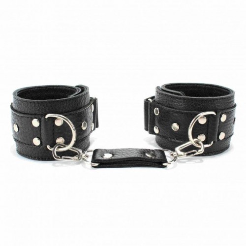Фото товара: Чёрные кожаные наручники, код товара: 51001ars/Арт.40356, номер 2