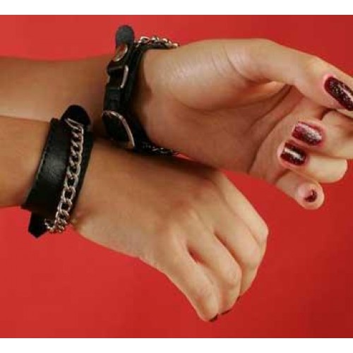 Купить Декорированные цепочками узкие наручники код товара: Р24/Арт.41683. Онлайн секс-шоп в СПб - EroticOasis 