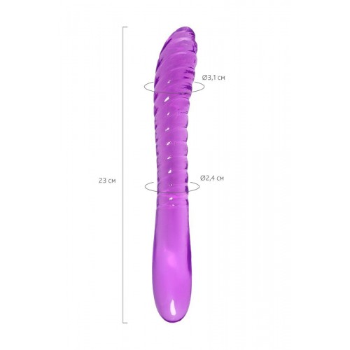 Фото товара: Фиолетовый двусторонний фаллоимитатор Frica - 23 см., код товара: 762008/Арт.241724, номер 7