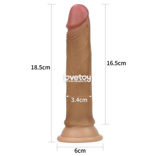 Фото товара: Фаллоимитатор 7 Dual layered Platinum Silicone Cock - 18,5 см., код товара: LV4002 caramel / Арт.242728, номер 3