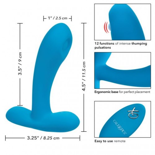 Фото товара: Голубой массажер простаты Silicone Remote Pulsing Pleaser - 11,5 см., код товара: SE-0077-64-3 / Арт.242748, номер 2