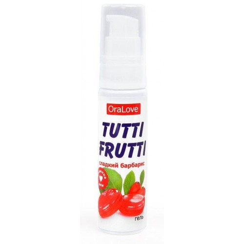 Купить Гель-смазка Tutti-frutti со вкусом барбариса - 30 гр. код товара: LB-30017/Арт.242791. Секс-шоп в СПб - EROTICOASIS | Интим товары для взрослых 