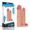 Фото товара: Телесная насадка для двойного проникновения Add 2 Pleasure X Tender Double Penis Sleeve - 20 см., код товара: LV314011/Арт.243149, номер 1