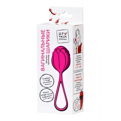 Фото товара: Розовый рельефный вагинальный шарик со шнурком, код товара: 690302 / Арт.243216, номер 1