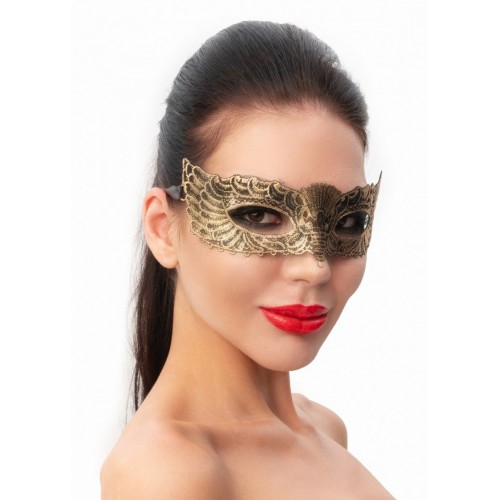 Фото товара: Пикантная золотистая женская карнавальная маска, код товара: 963-52 BX DD/Арт.243399, номер 1