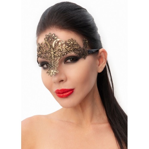 Купить Стильная золотистая женская карнавальная маска код товара: 963-57 BX DD / Арт.243404. Секс-шоп в СПб - EROTICOASIS | Интим товары для взрослых 