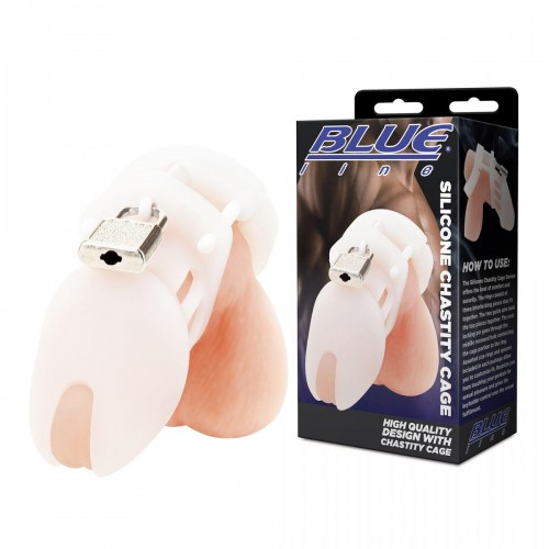 Фото товара: Белая клетка целомудрия Silicone Chastity Cage, код товара: BLM5012/Арт.244292, номер 4