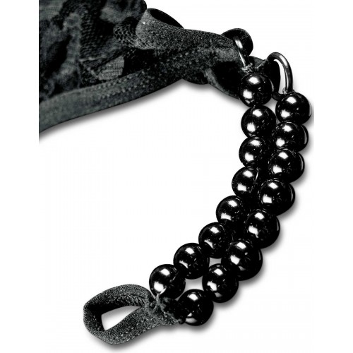 Фото товара: Черные трусики Crotchless Pleasure Pearls XL-XXL с бусинами и анальным стимулятором, код товара: PD4828-23 / Арт.244375, номер 4