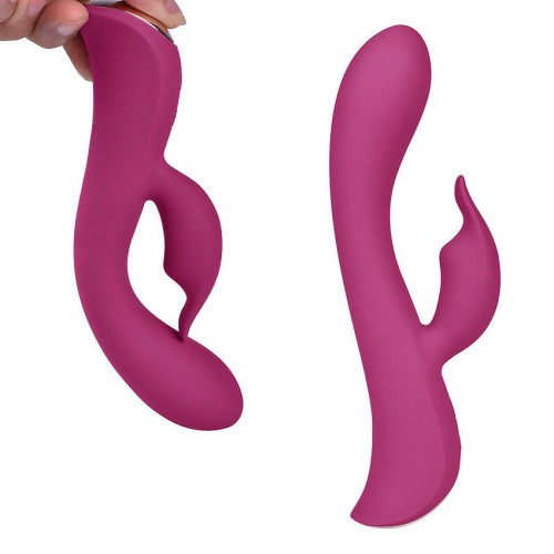 Фото товара: Бордовый вибромассажер-кролик 5  Silicone Bunny Love - 19,1 см., код товара: MK-8602 BGDY/Арт.244386, номер 4