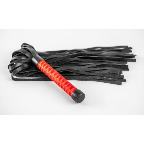 Фото товара: Черная кожаная плеть с красной ручкой - 50 см., код товара: 3105-02/Арт.244473, номер 4