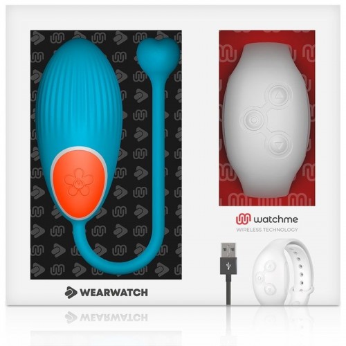 Фото товара: Голубое виброяйцо с белым пультом-часами Wearwatch Egg Wireless Watchme, код товара: D-227550 / Арт.244516, номер 1