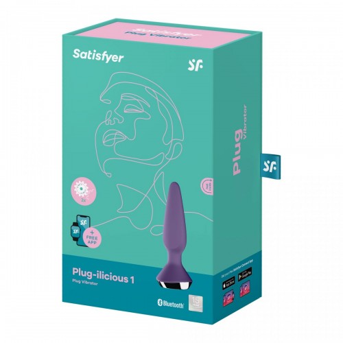 Фото товара: Фиолетовая анальная пробка с вибрацией Satisfyer Plug-ilicious 1 - 13,5 см., код товара: 4003221/Арт.244607, номер 1