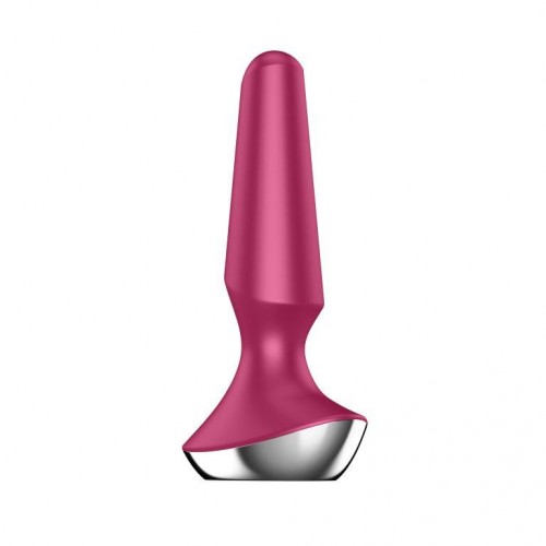 Фото товара: Малиновая анальная пробка с вибрацией Satisfyer Plug-ilicious 2 - 14 см., код товара: 4003276/Арт.244608, номер 2