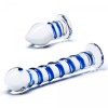 Фото товара: Набор из 2 стеклянных игрушек с синей спиралью Swirly Dildo & Buttplug Set, код товара: GLAS-SET-04/Арт.246907, номер 4