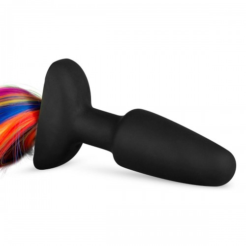 Фото товара: Черная анальная пробка с радужным хвостом Butt Plug With Tail, код товара: ET772RNB/Арт.247293, номер 1