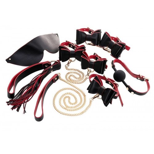 Купить Черно-красный бондажный набор Bow-tie код товара: 700050/Арт.247530. Секс-шоп в СПб - EROTICOASIS | Интим товары для взрослых 