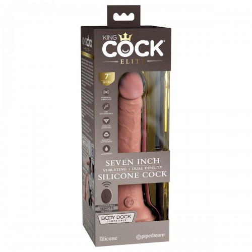 Фото товара: Телесный вибратор 7  Vibrating Silicone Dual Density Cock with Remote с пультом ДУ - 21 см., код товара: PD5777-21/Арт.248573, номер 1