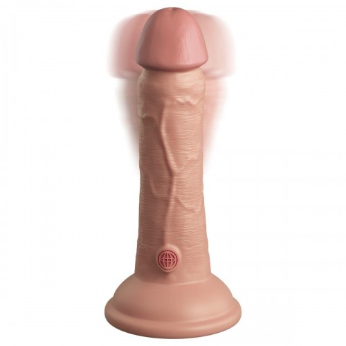 Фото товара: Телесный вибратор-реалистик на присоске 6  Vibrating Silicone Dual Density Cock - 17,8 см., код товара: PD5776-21/Арт.248575, номер 2