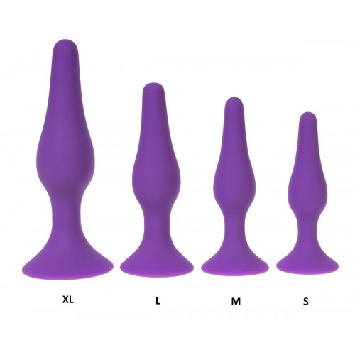 Фото товара: Фиолетовая силиконовая анальная пробка размера L - 12,2 см., код товара: OYO - Softpurple L/Арт.249341, номер 1