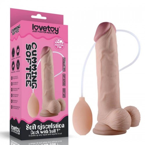 Купить Телесный фаллоимитатор с имитацией эякуляции 9  Soft Ejaculation Cock With Ball - 22,9 см. код товара: LV316003/Арт.249350. Секс-шоп в СПб - EROTICOASIS | Интим товары для взрослых 