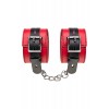 Фото товара: Красно-черные кожаные наручники со сцепкой, код товара: 701007/Арт.252606, номер 5