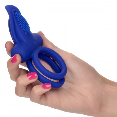 Фото товара: Синее перезаряжаемое эрекционное кольцо Silicone Rechargeable Dual Pleaser Enhancer, код товара: SE-1843-15-3/Арт.255767, номер 2