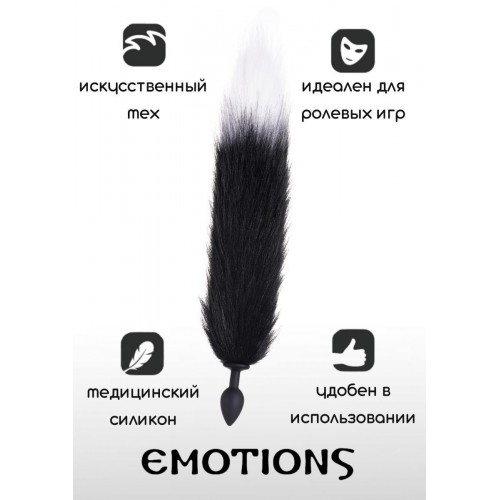 Фото товара: Черная анальная пробка с хвостом Emotions Furry, код товара: 4050-02lola/Арт.275540, номер 1