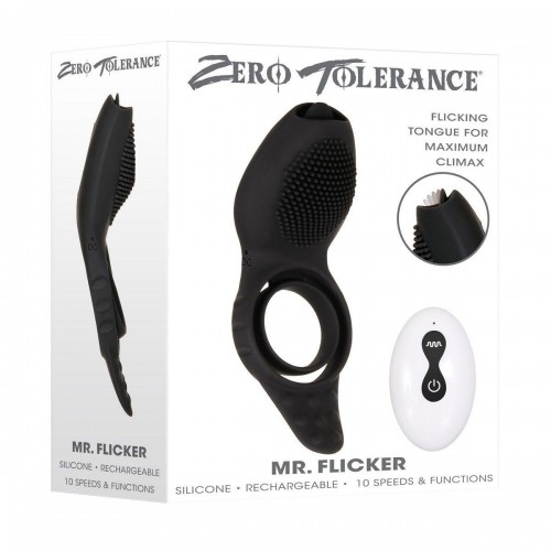 Фото товара: Черное эрекционное кольцо со стимулятором клитора Mr. Flicker, код товара: ZE-RS-9116-2/Арт.280000, номер 6