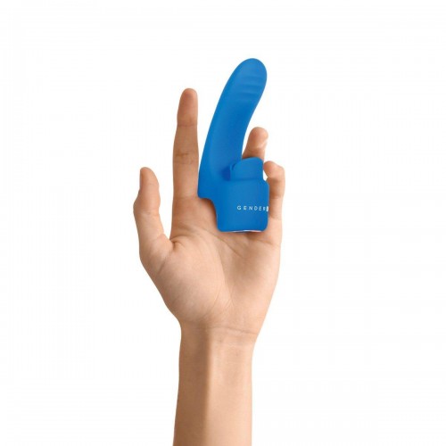Фото товара: Синяя вибронасадка на палец с подвижным язычком Flick It, код товара: GX-RS-9109-2/Арт.280031, номер 1