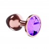 Фото товара: Пробка цвета розового золота с фиолетовым кристаллом Diamond Amethyst Shine L - 8,3 см., код товара: 4025-02lola/Арт.280043, номер 1