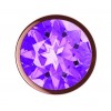 Фото товара: Пробка цвета розового золота с фиолетовым кристаллом Diamond Amethyst Shine L - 8,3 см., код товара: 4025-02lola/Арт.280043, номер 2