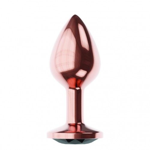 Купить Пробка цвета розового золота с черным кристаллом Diamond Jet Shine L - 8,3 см. код товара: 4022-02lola/Арт.280044. Секс-шоп в СПб - EROTICOASIS | Интим товары для взрослых 