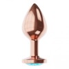 Купить Пробка цвета розового золота с кристаллом Diamond Topaz Shine L - 8,3 см. код товара: 4026-02lola/Арт.280047. Секс-шоп в СПб - EROTICOASIS | Интим товары для взрослых 
