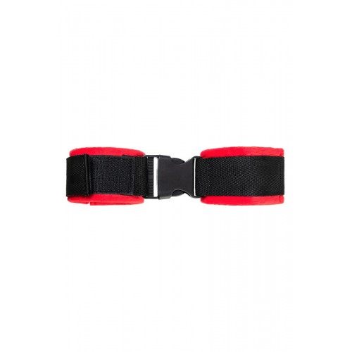 Фото товара: Красно-черные велюровые наручники Anonymo, код товара: 310106/Арт.280077, номер 4