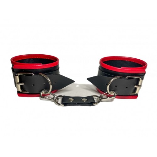 Фото товара: Черно-красные наручники из эко-кожи, код товара: 50015ars/Арт.282118, номер 1