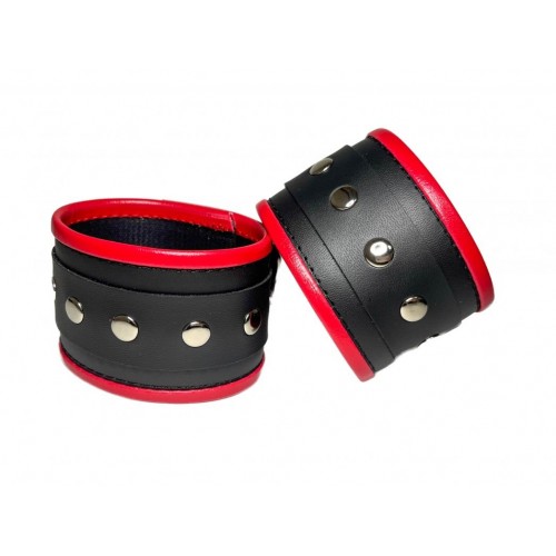 Купить Черно-красные наручники из эко-кожи код товара: 50015ars/Арт.282118. Секс-шоп в СПб - EROTICOASIS | Интим товары для взрослых 