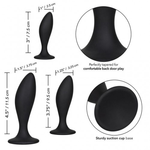 Фото товара: Набор из трех черных анальных пробок Silicone Anal Curve Kit, код товара: SE-0410-20-2/Арт.282446, номер 4