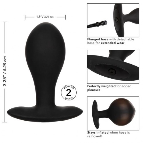 Фото товара: Черная расширяющаяся анальная пробка Weighted Silicone Inflatable Plug Large - 8,25 см., код товара: SE-0429-15-3/Арт.282447, номер 4