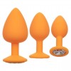 Купить Набор из трёх оранжевых анальных пробок с кристаллом Cheeky Gems код товара: SE-0441-25-3/Арт.282452. Секс-шоп в СПб - EROTICOASIS | Интим товары для взрослых 