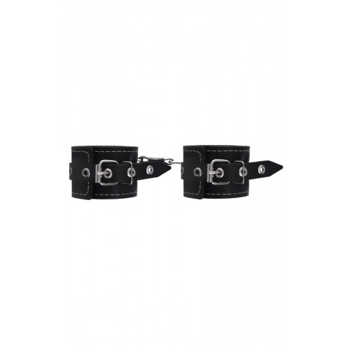 Фото товара: Черные двухслойные наручники с белой строчкой, код товара: 11120 / Арт.284059, номер 2