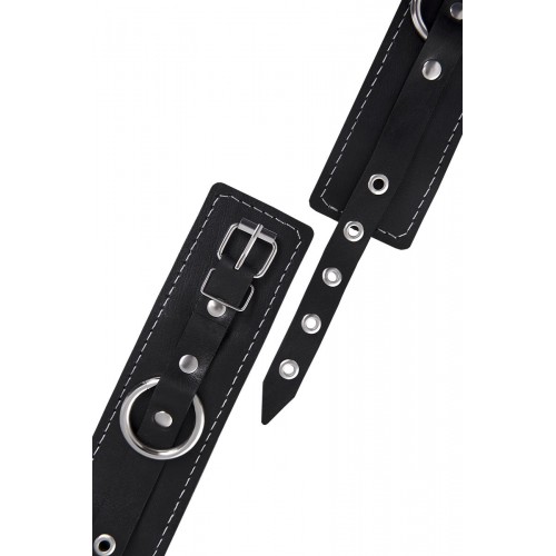 Фото товара: Черные двухслойные наручники с белой строчкой, код товара: 11120 / Арт.284059, номер 6