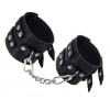 Купить Черные кожаные наручники с двумя ремнями и подкладкой код товара: 14120 / Арт.284063. Секс-шоп в СПб - EROTICOASIS | Интим товары для взрослых 