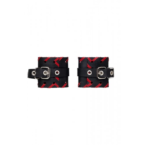 Фото товара: Черные наручники с красной окантовкой, код товара: 15120/Арт.284065, номер 1