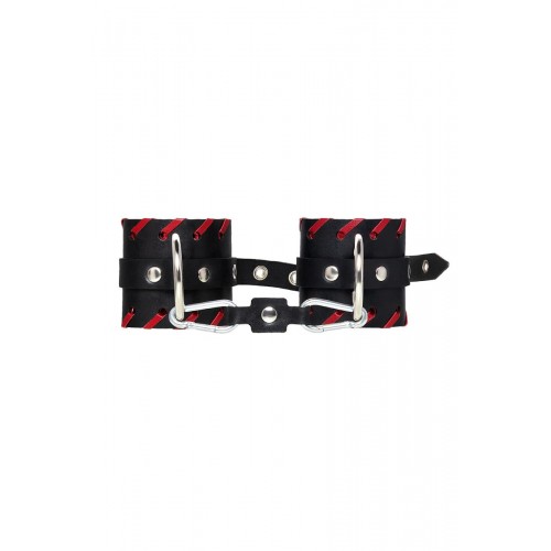 Фото товара: Черные наручники с красной окантовкой, код товара: 15120/Арт.284065, номер 2