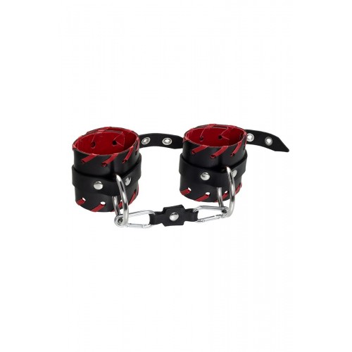 Фото товара: Черные наручники с красной окантовкой, код товара: 15120/Арт.284065, номер 3