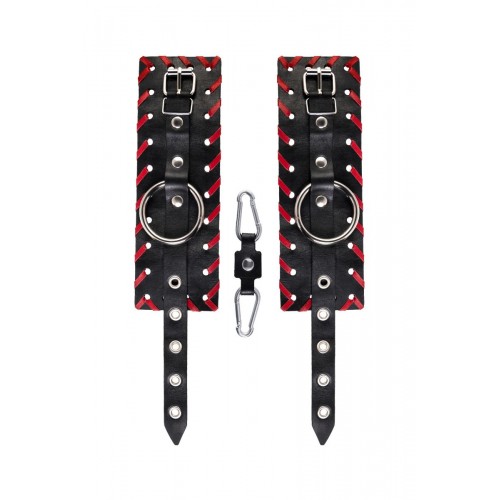 Фото товара: Черные наручники с красной окантовкой, код товара: 15120/Арт.284065, номер 4